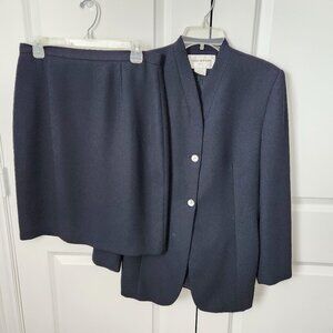 Jones New York Vintage Women's Navy 2pc Skirt Suit Size 12